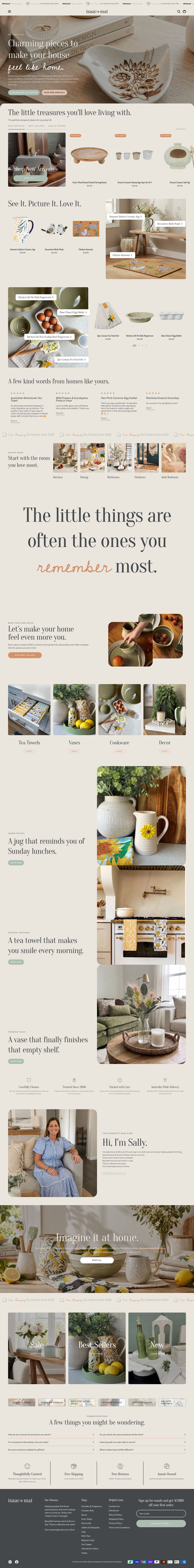 Isaac & Mai homepage after the redesign